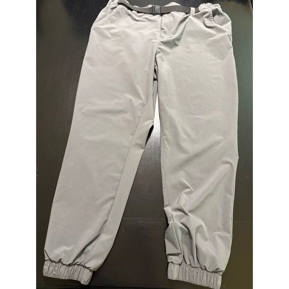 Columbia Mens Gray Hiking Jogger Pants Belted Elastic Cuff XXL XO8189